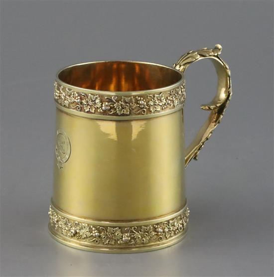 A George III silver gilt mug by Eames & Barnard,